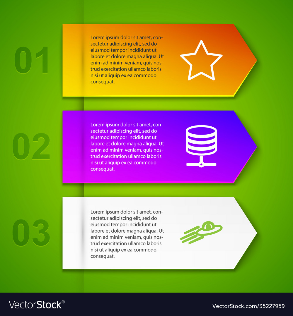 Set line star server data web hosting ufo vector image Set line star server data web hosting ufo