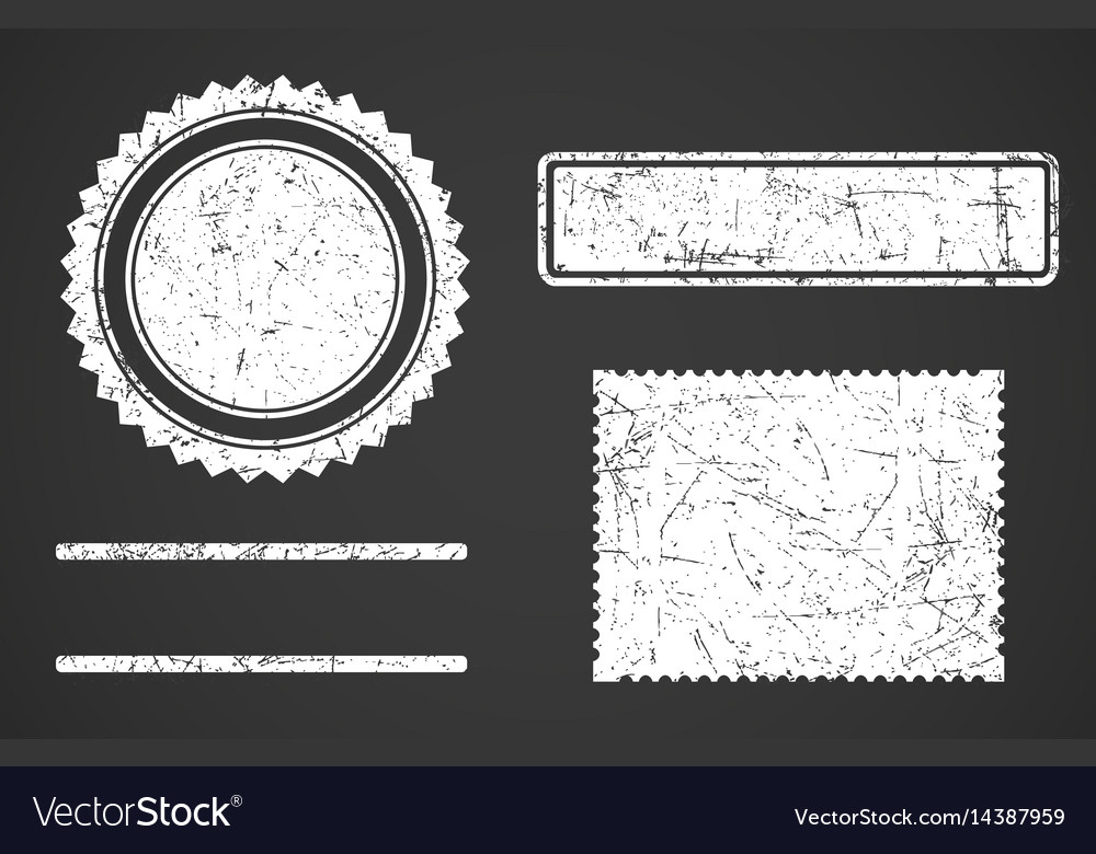 set of white grunge stamps template different stamps template