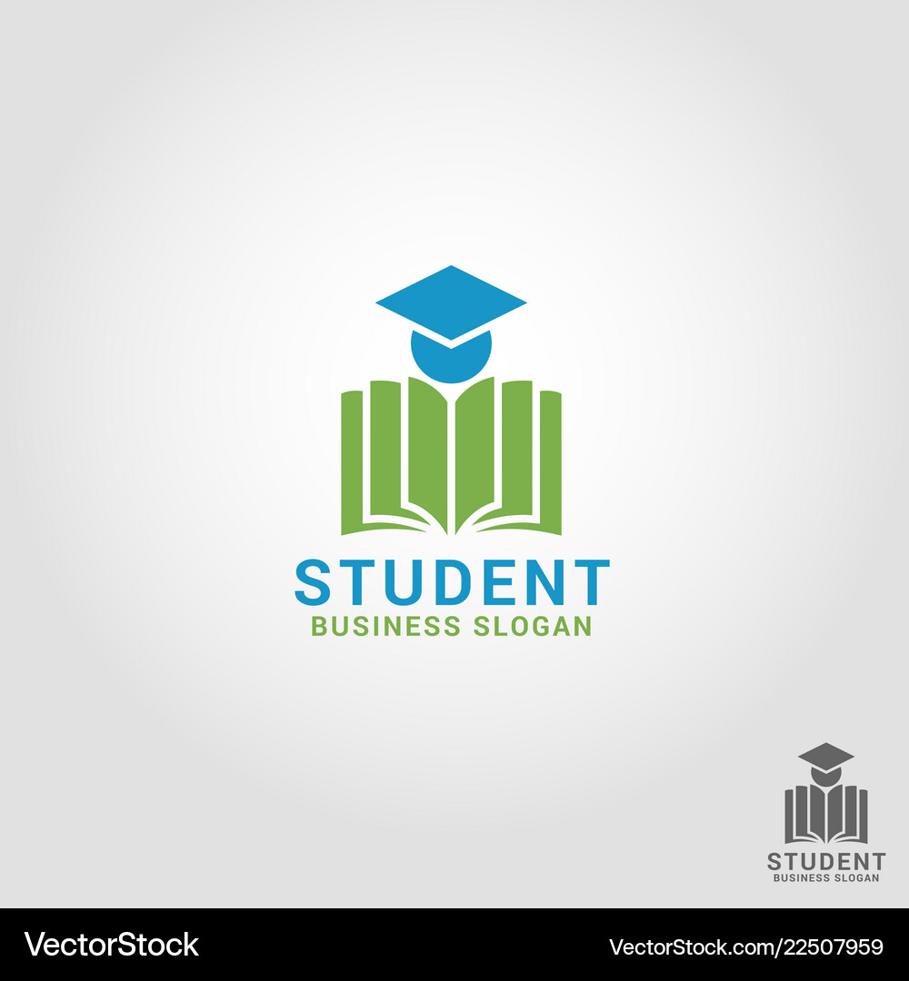 Student - education logo template Royalty Free Vector Image