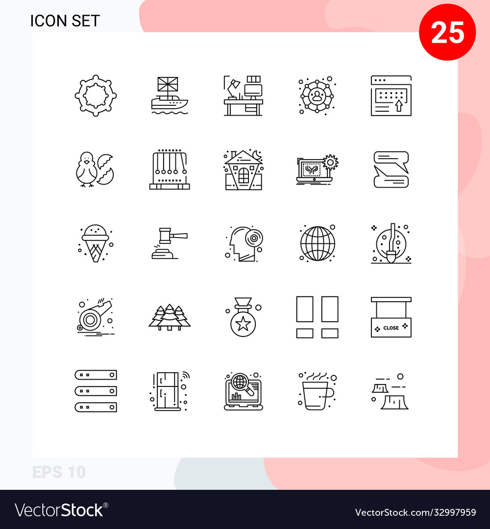 Universal icon symbols group 25 modern lines