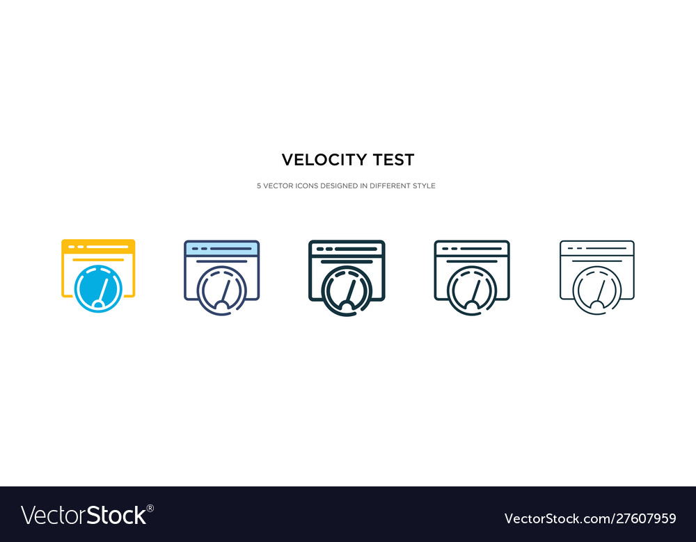 Velocity test icon in different style two vector image Velocity test icon in different style two