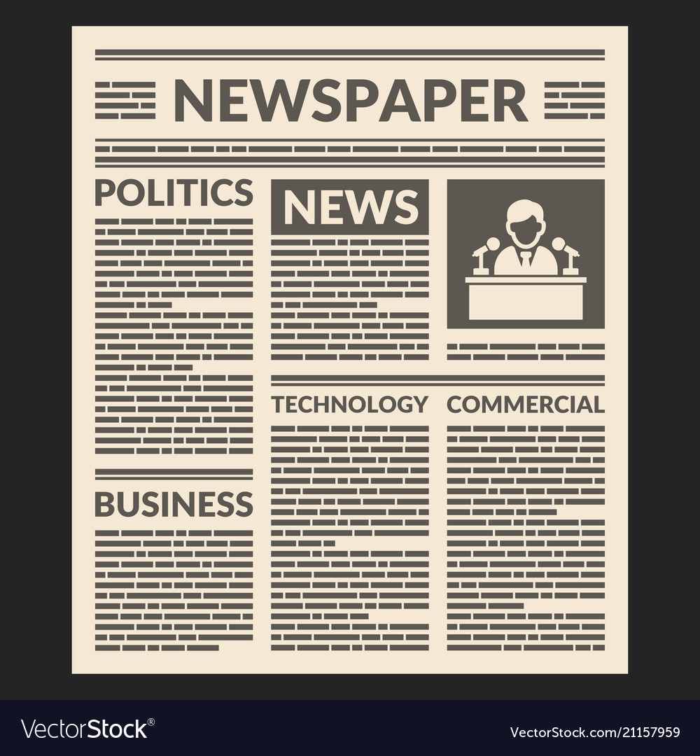 Vintage newspaper template Royalty Free Vector Image