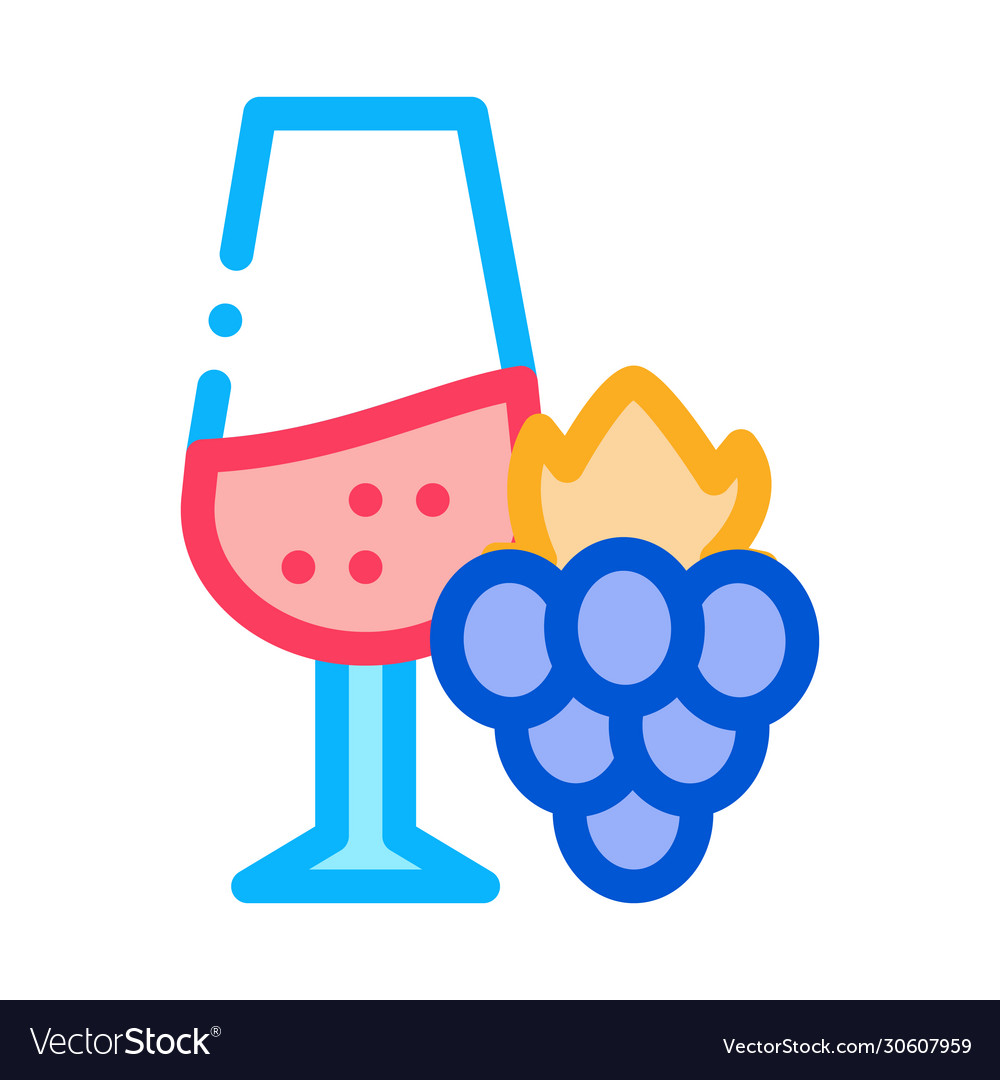 Wine with grapes icon outline