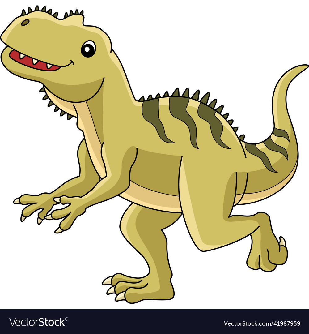 Yangchuanosaurus dinosaur cartoon colored clipart Vector Image