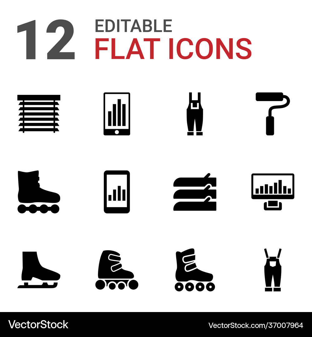 12 roller icons Royalty Free Vector Image - VectorStock