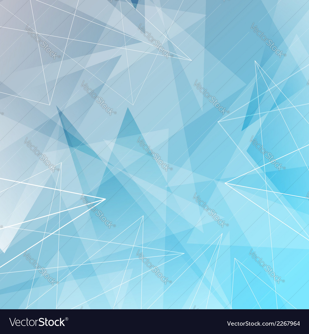 Abstract triangles and lines blue background