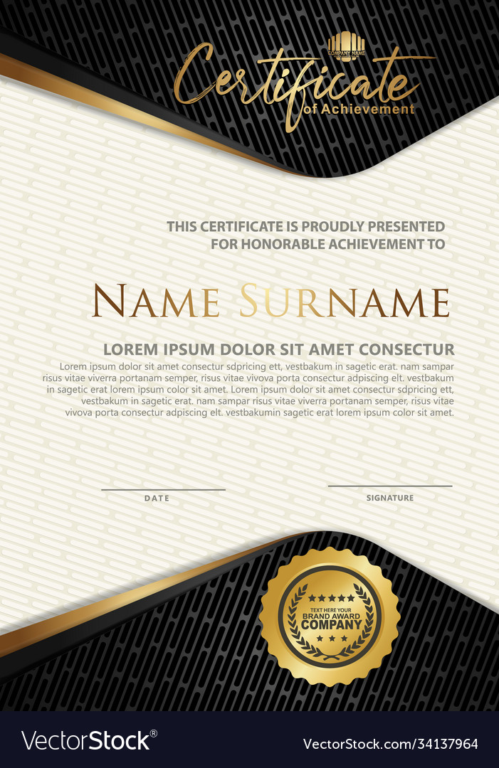 Certificate template with textured background Vector Image