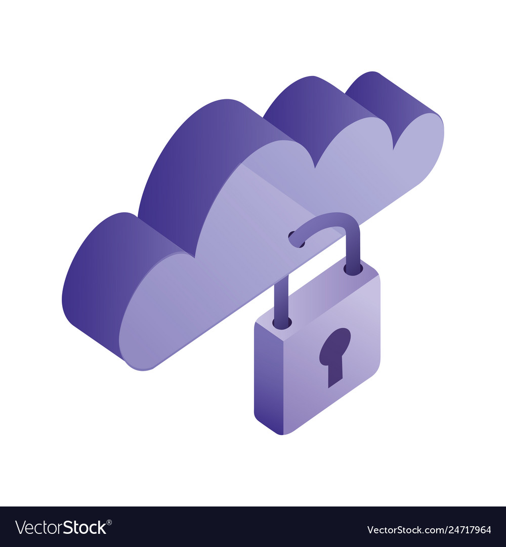 Cloud computing storage security protection data vector image Cloud computing storage security protection data