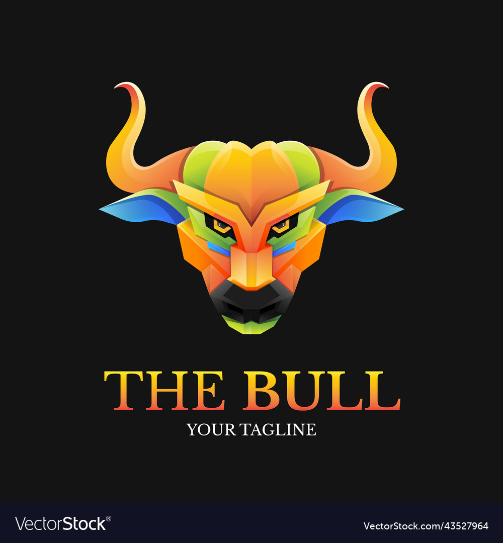 Colorful gradient style bull head