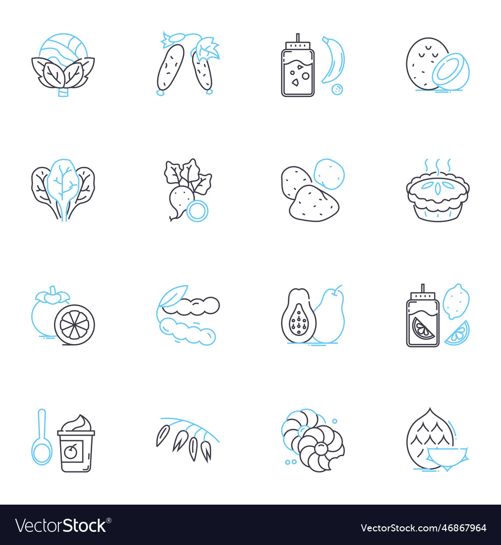 Cookery food linear icons set culinary flavorful Vector Image