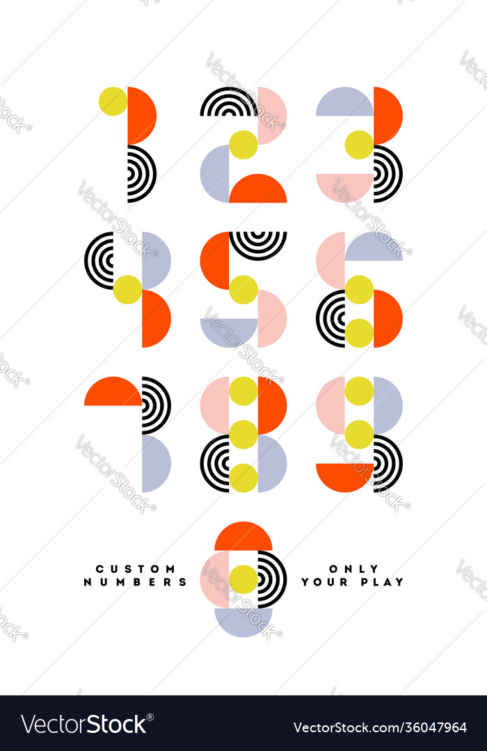 Elegant numbers retro numeral symbols