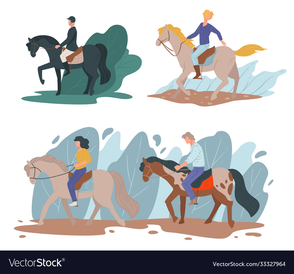 Horse riding sports equine hobpeople Royalty Free Vector