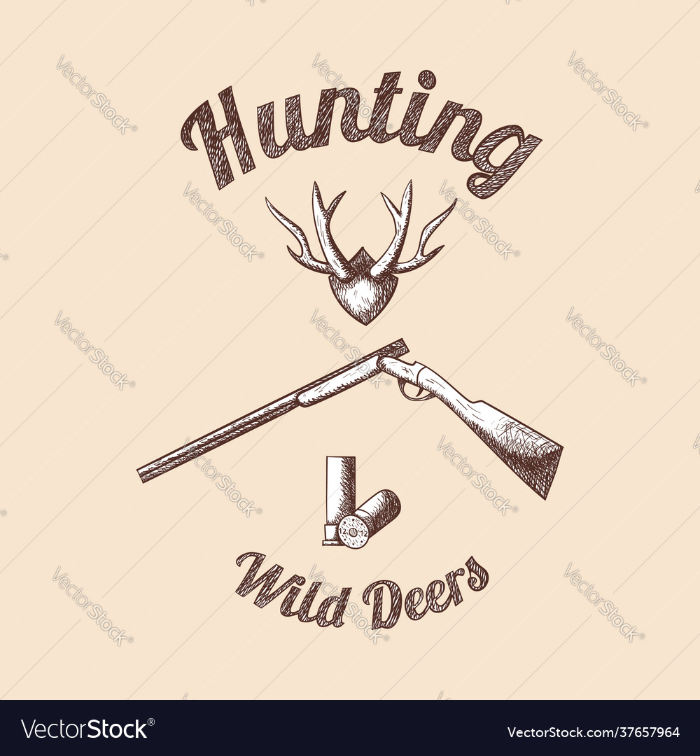 Hunting emblem Royalty Free Vector Image - VectorStock