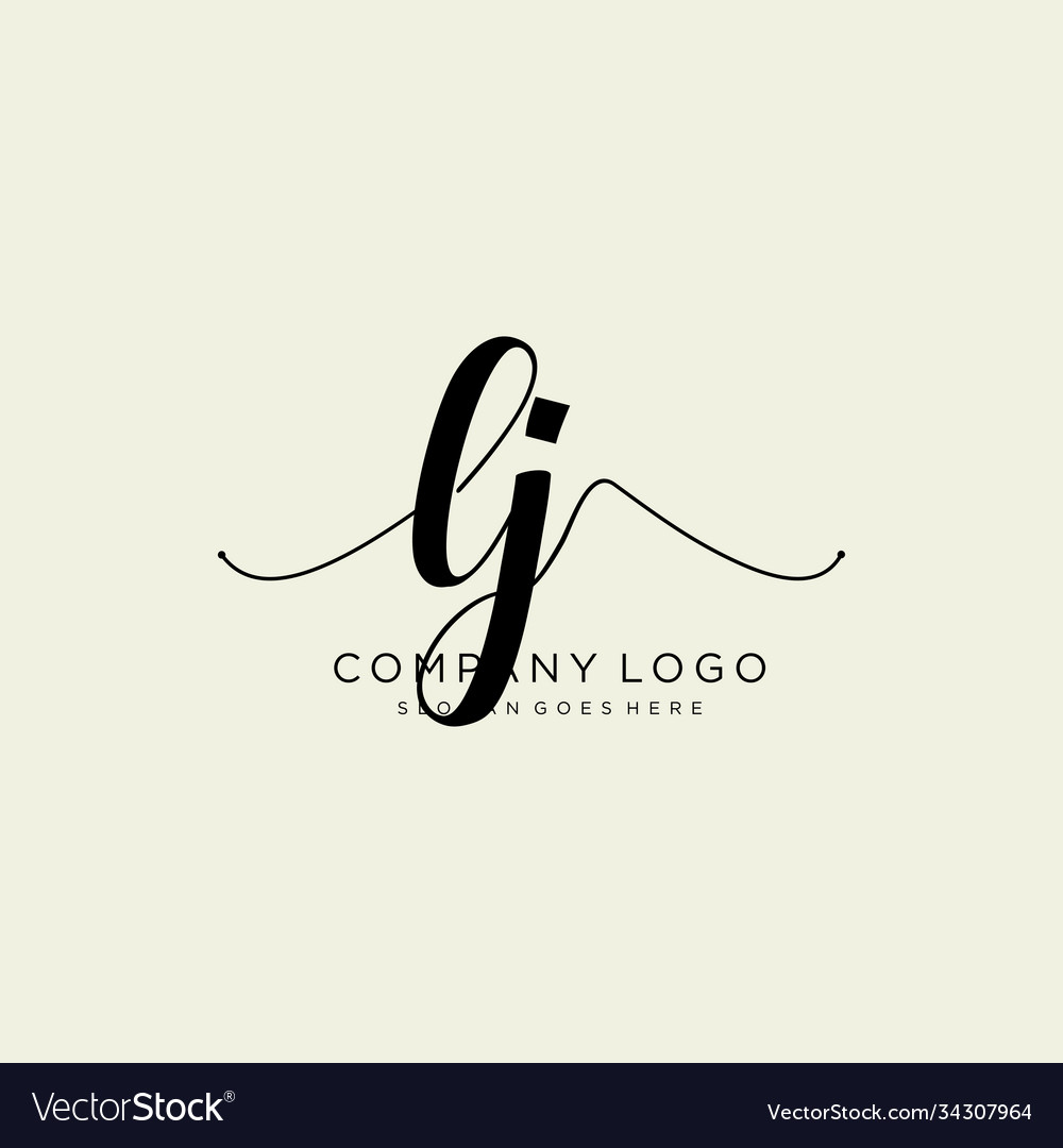 Initial lj handwriting logo with circle template Vector Image