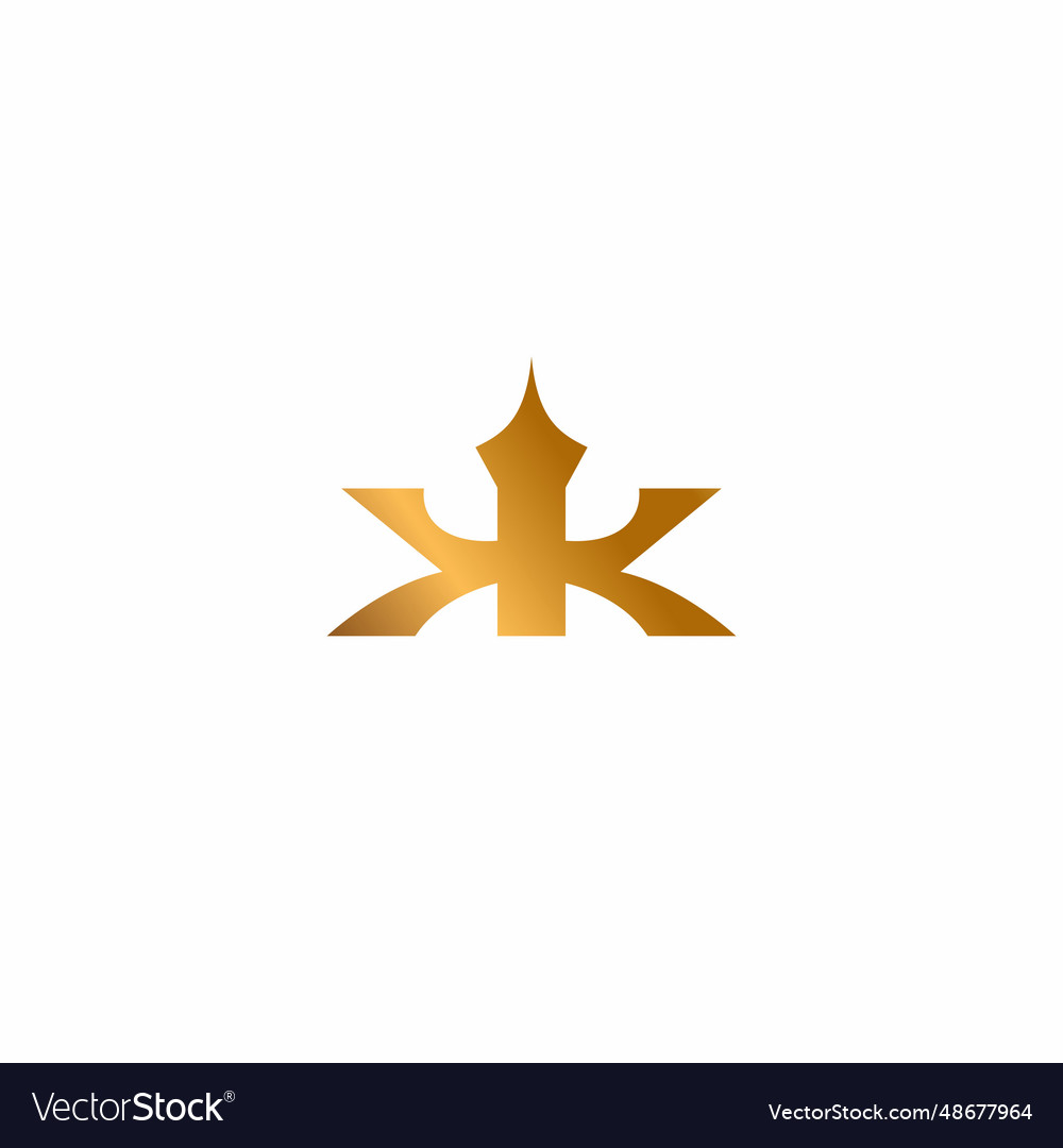 Letter k crown logo design kk symbol Royalty Free Vector