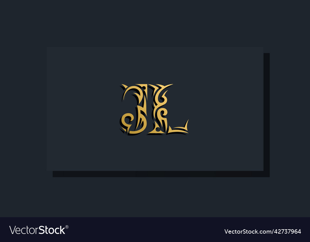 Luxury initial letters jl logo design