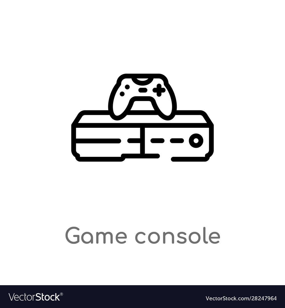 Outline game console icon isolated black simple