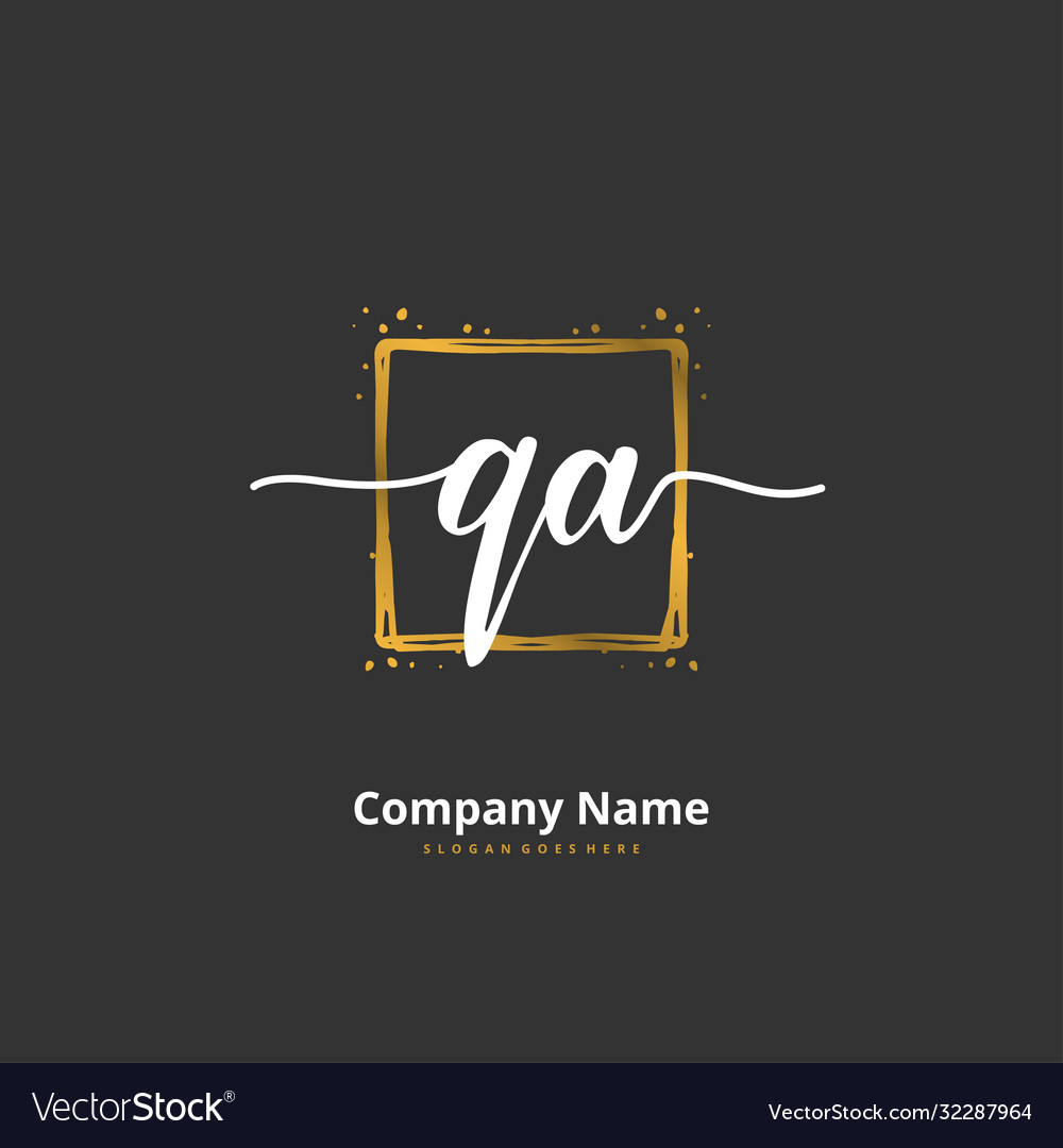 Q a qa initial handwriting and signature logo vector image Q a qa initial handwriting and signature logo