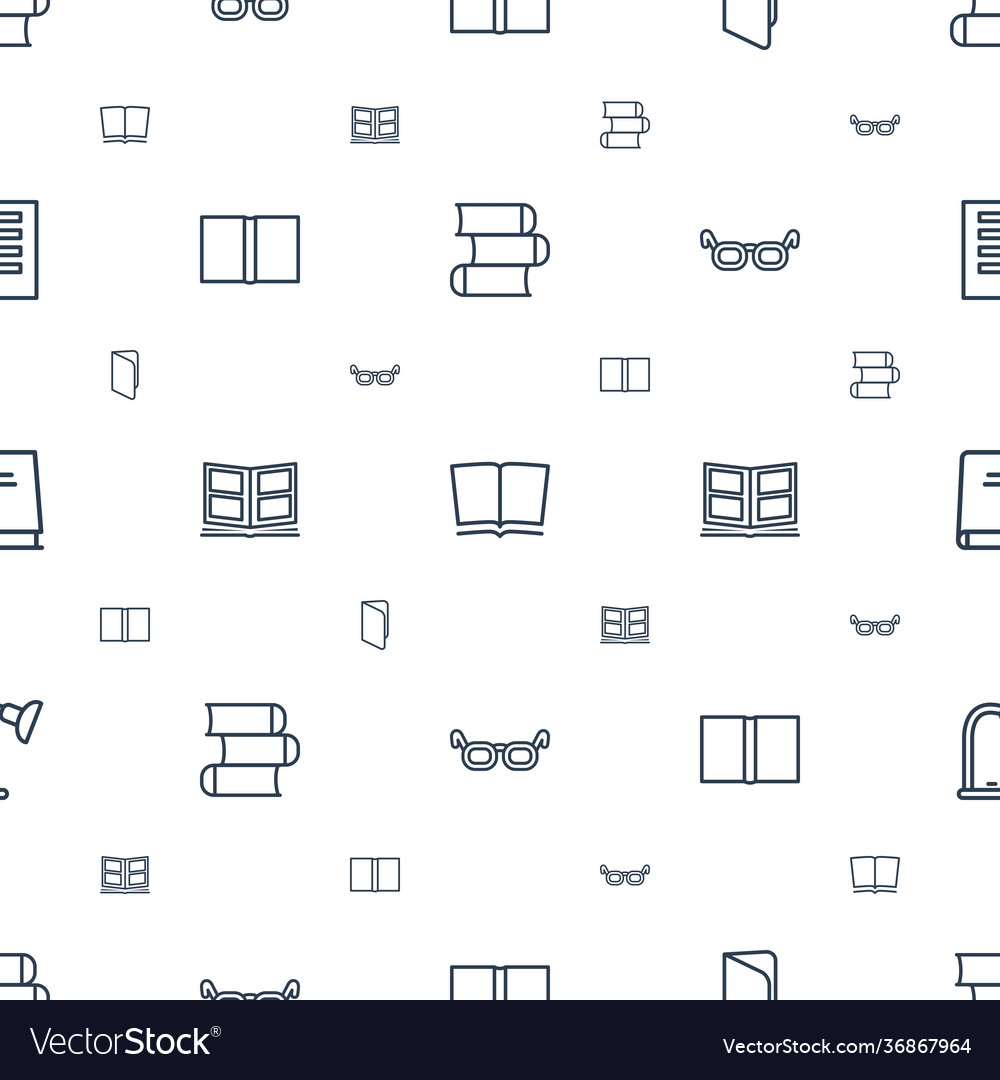 Reading icons pattern seamless white background