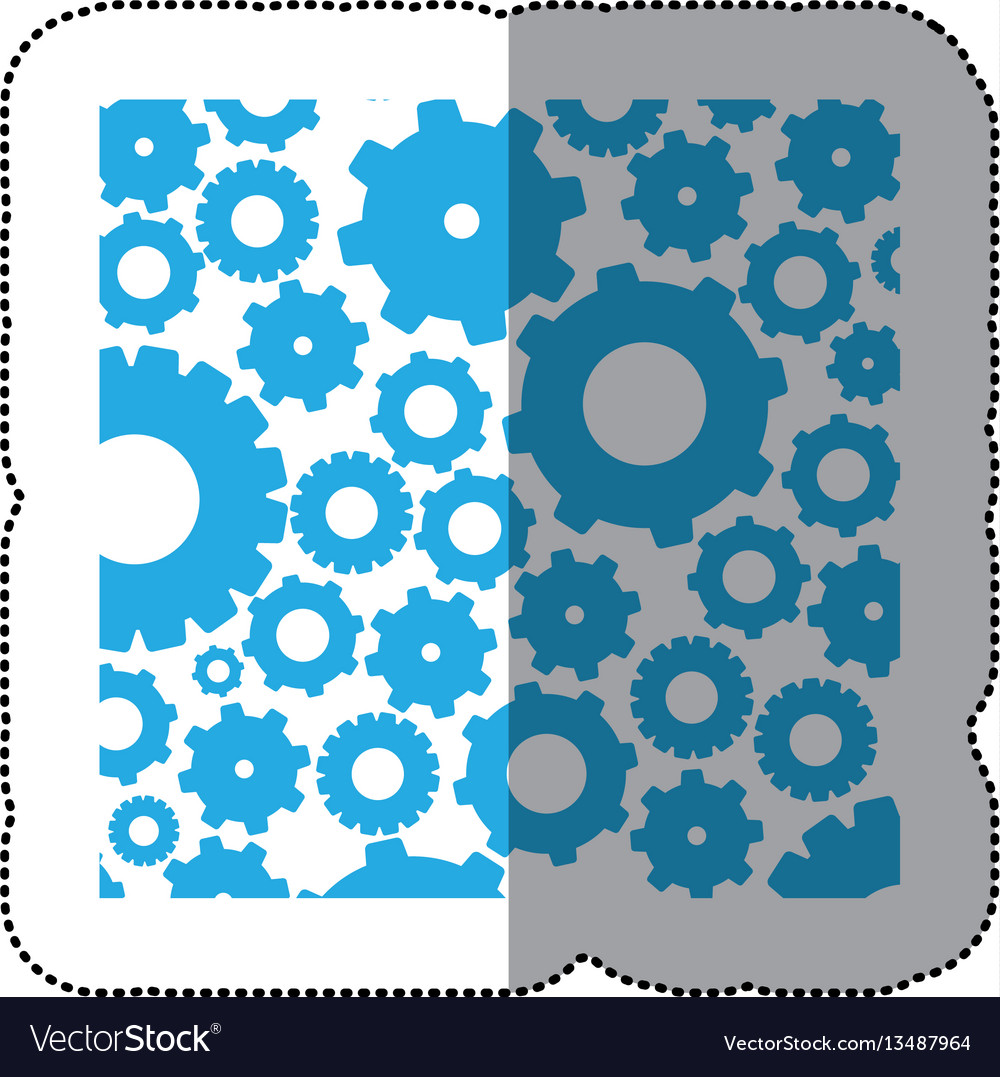 Sticker color pattern with gears and pinions
