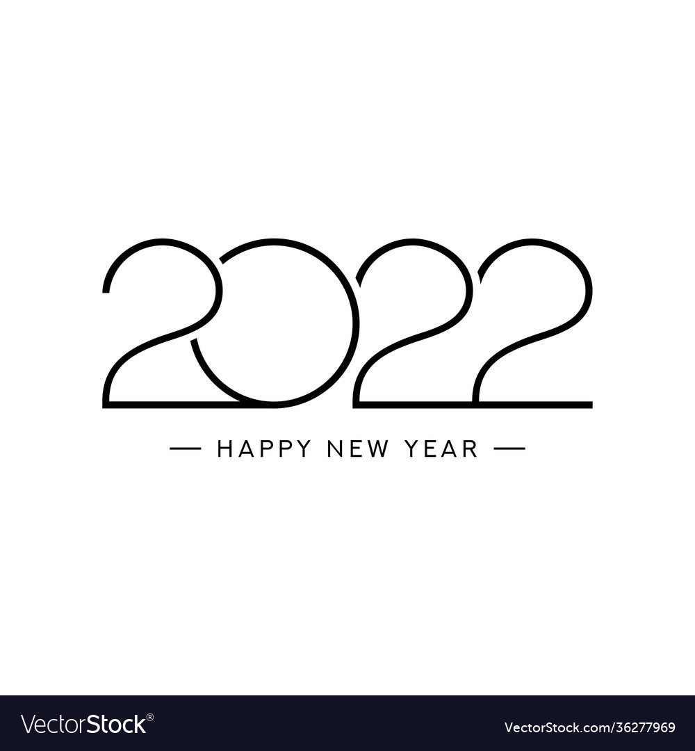2022 happy new year sign design vector image 2022 happy new year sign design
