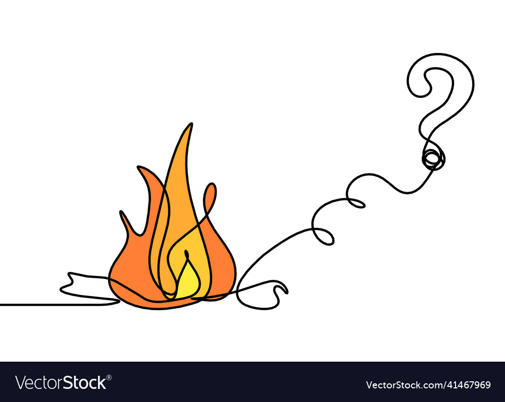 Abstract Flame with Question Mark