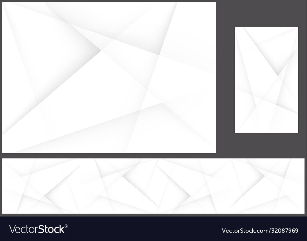 Abstract gray polygonal corporate background set vector image Abstract gray polygonal corporate background set