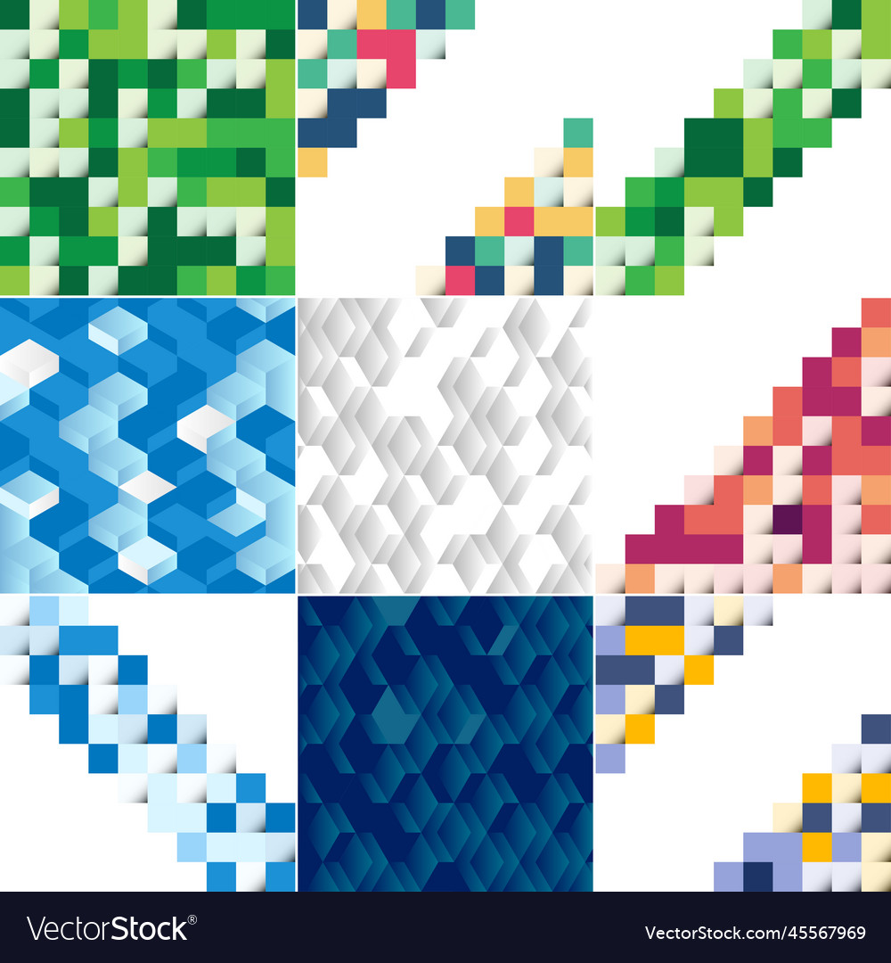 Blue mosaic pattern with a color gradient Vector Image Blue mosaic pattern with a color gradient