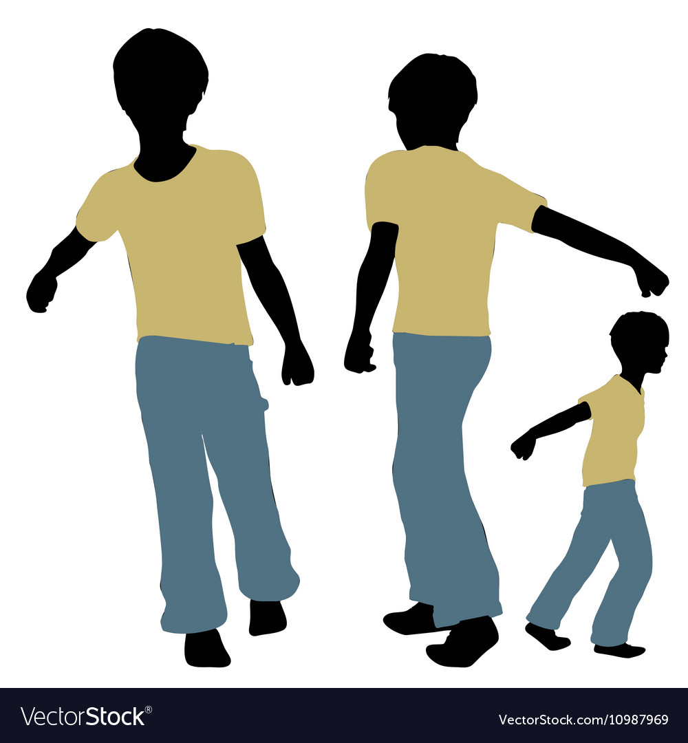 Boy silhouette in carrying pose