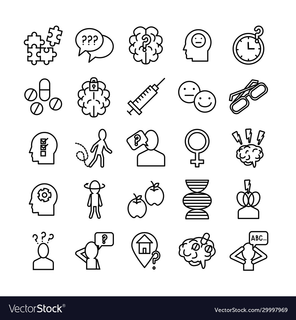 Bundle alzheimer Set Icons