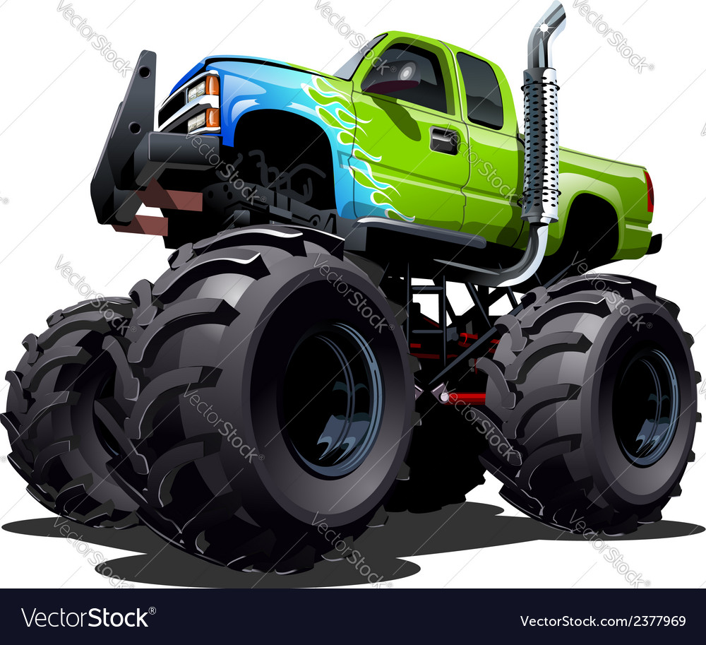 Cartoon monster truck Royalty Free Vector Image