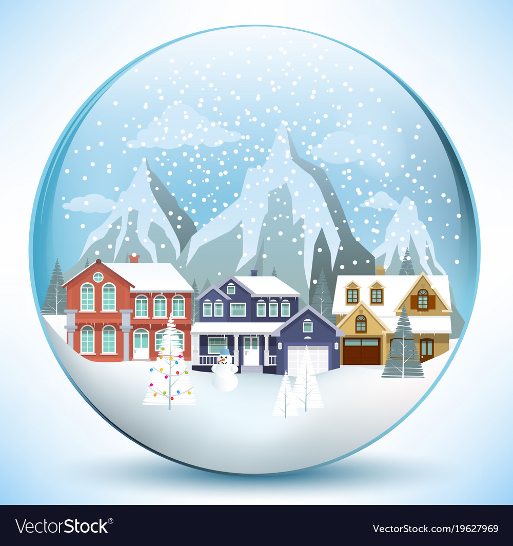 Christmas sphere with houses