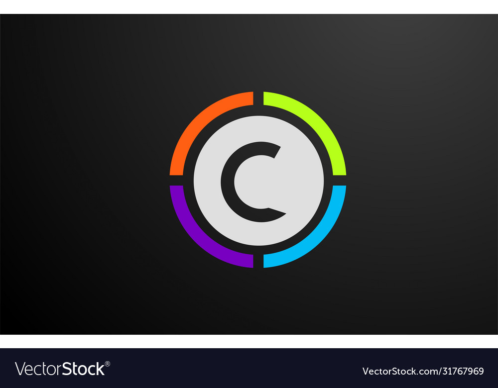 Colored c alphabet letter logo icon design