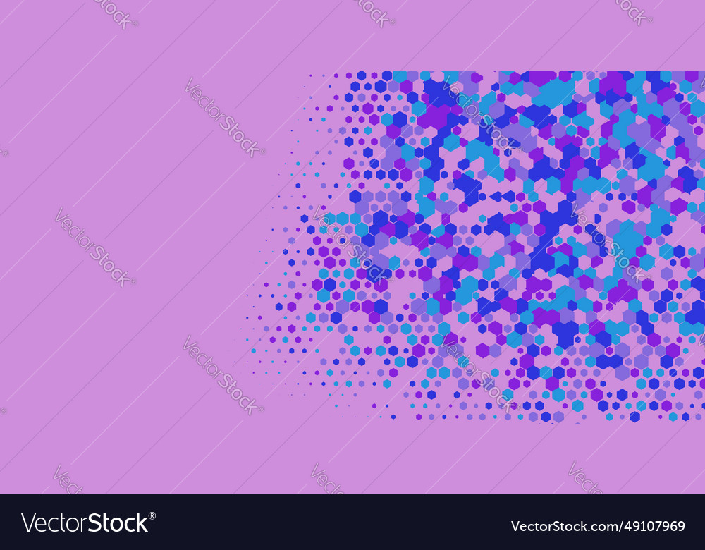 Geometric multi size hexagon with color