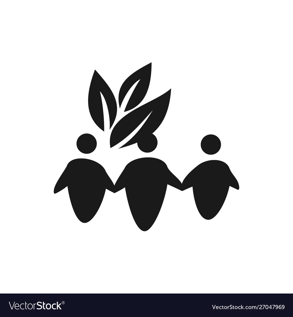 Leaf people commitment teamwork together black