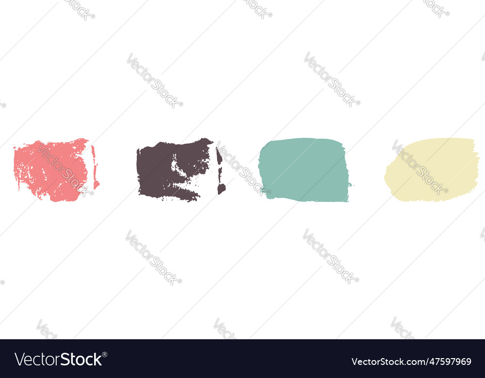 Paint texture in square shape set color rectangle vector image Paint texture in square shape set color rectangle