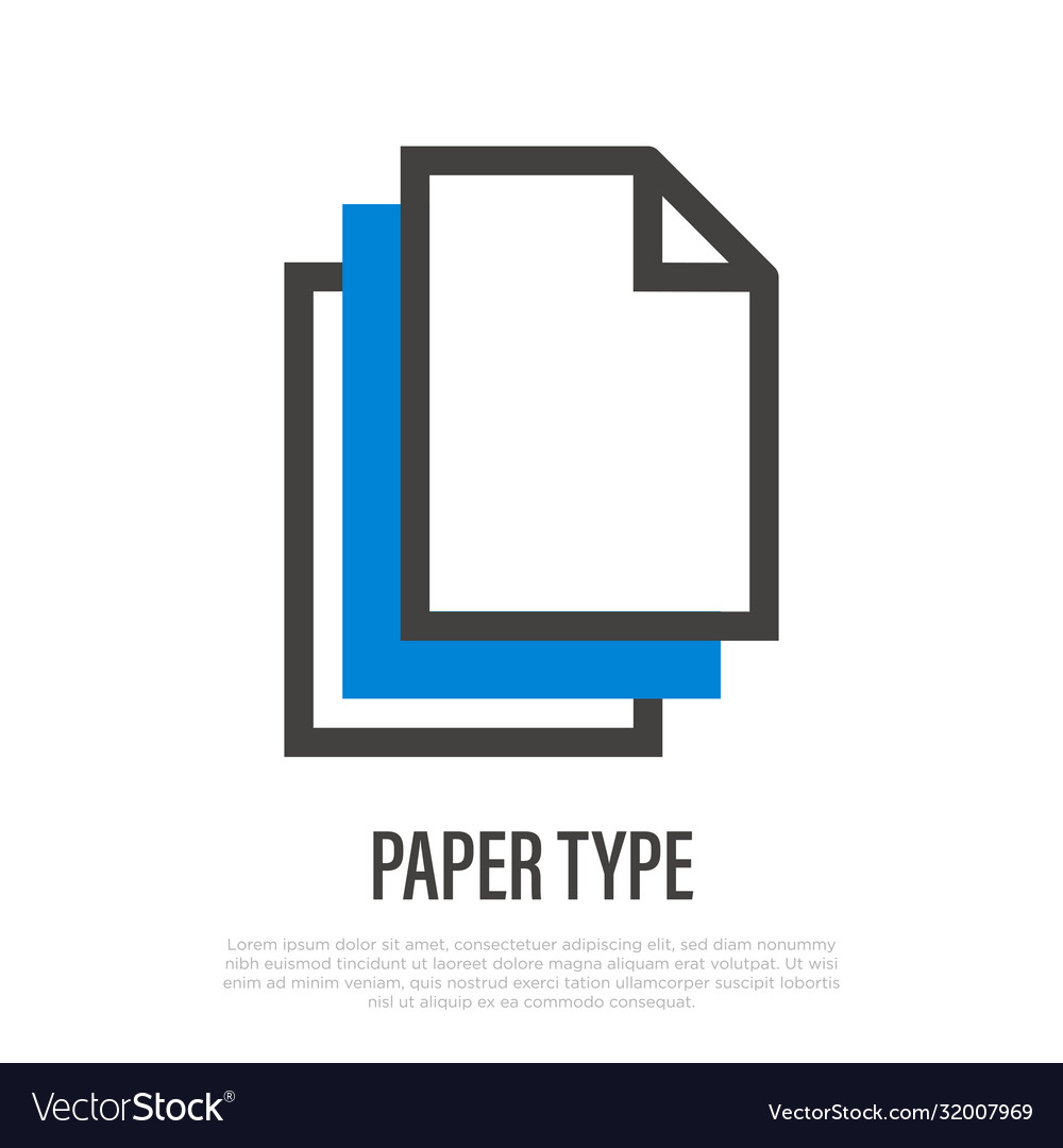 Paper type thin line icon stack different