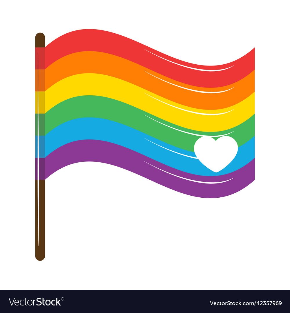 Rainbow flag pride lgbt Royalty Free Vector Image