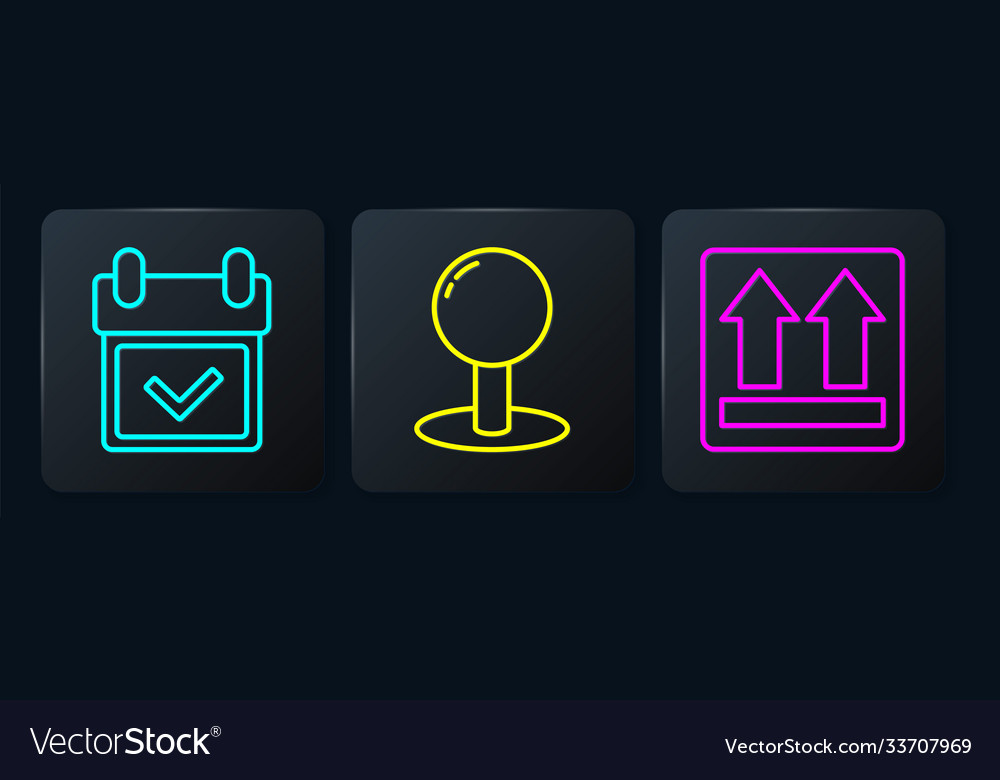 Set line calendar with check mark this side up vector image Set line calendar with check mark this side up