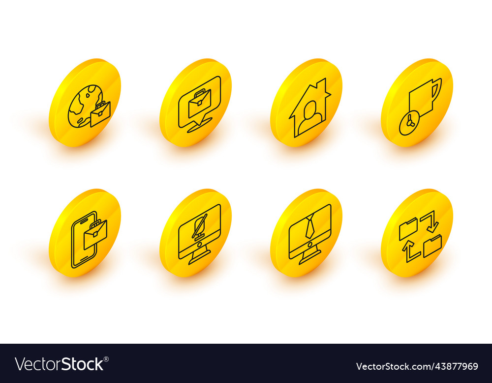 Set line cloud storage document folder video chat vector image Set line cloud storage document folder video chat