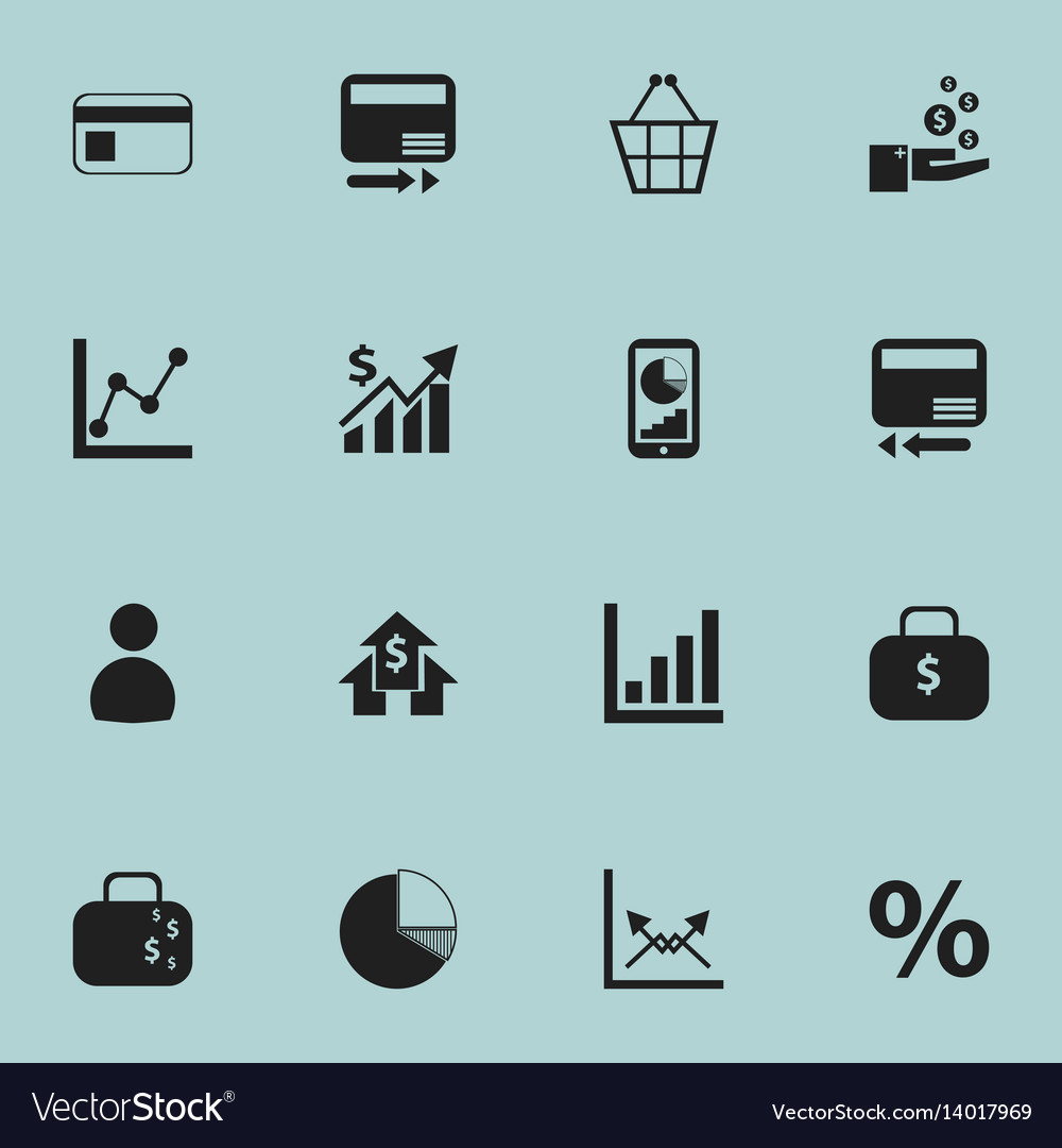 Set of 16 editable statistic icons includes