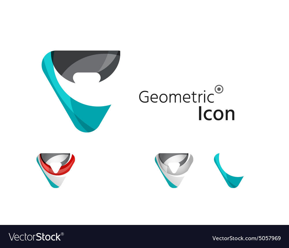 Set of abstract geometric company logo triangles