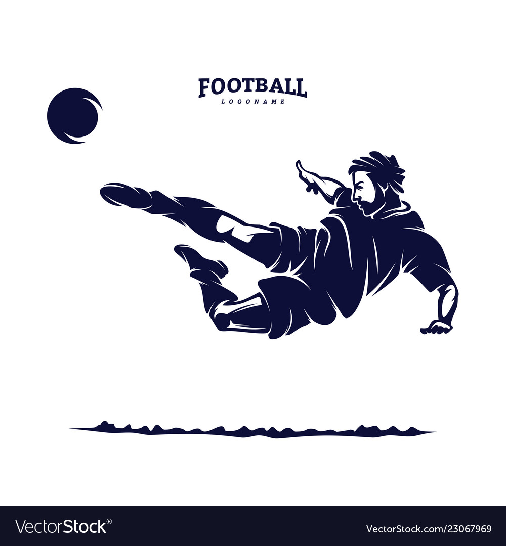 Soccer and football player man logo silhouette