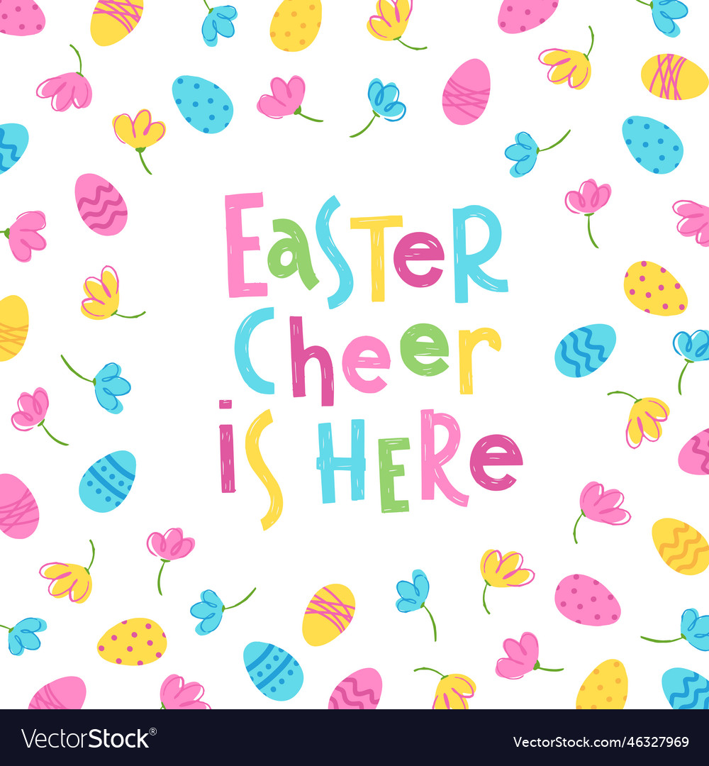 Trendy hand lettering easter cherr here Vector Image Trendy hand lettering easter cherr here