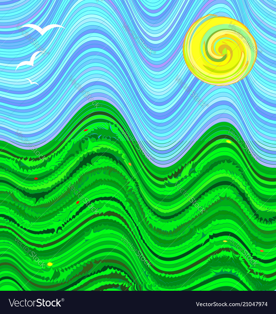 Abstract image of field vector image Abstract image of field