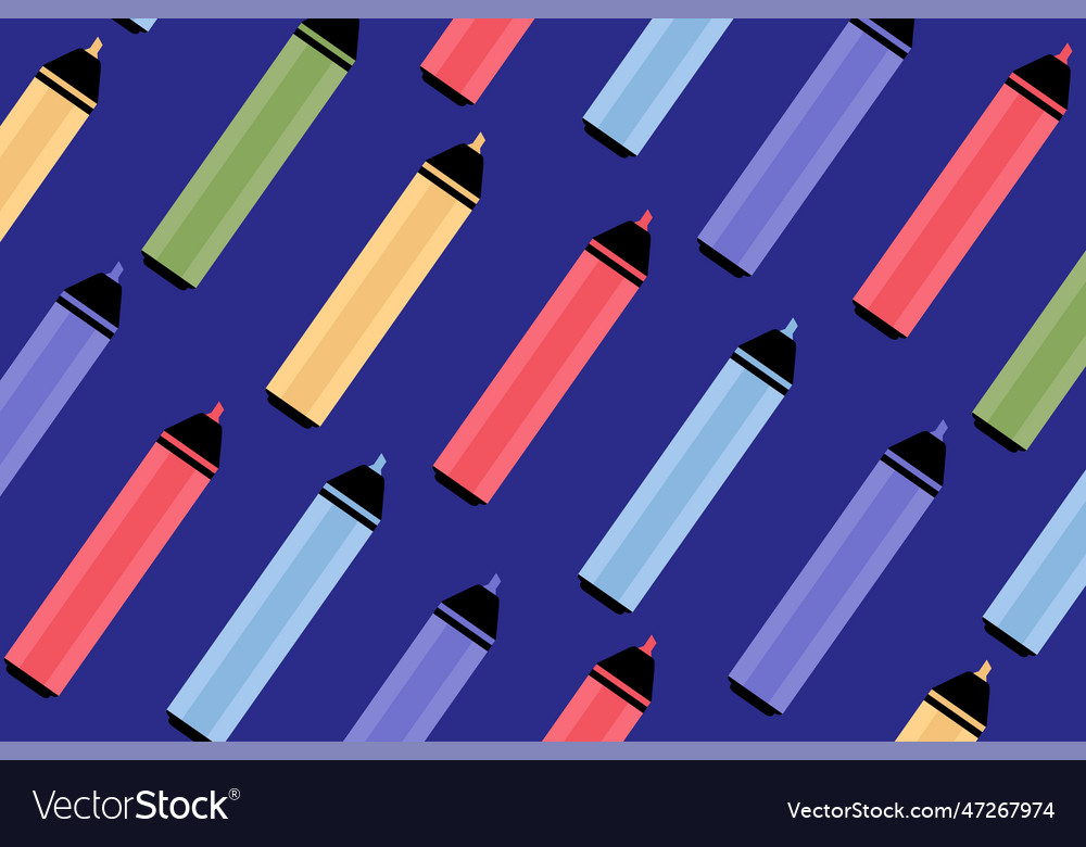 Background of multicolored markers the design vector image Background of multicolored markers the design