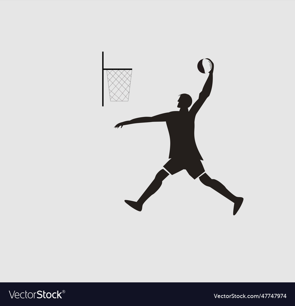 Basketball player scoring Royalty Free Vector Image