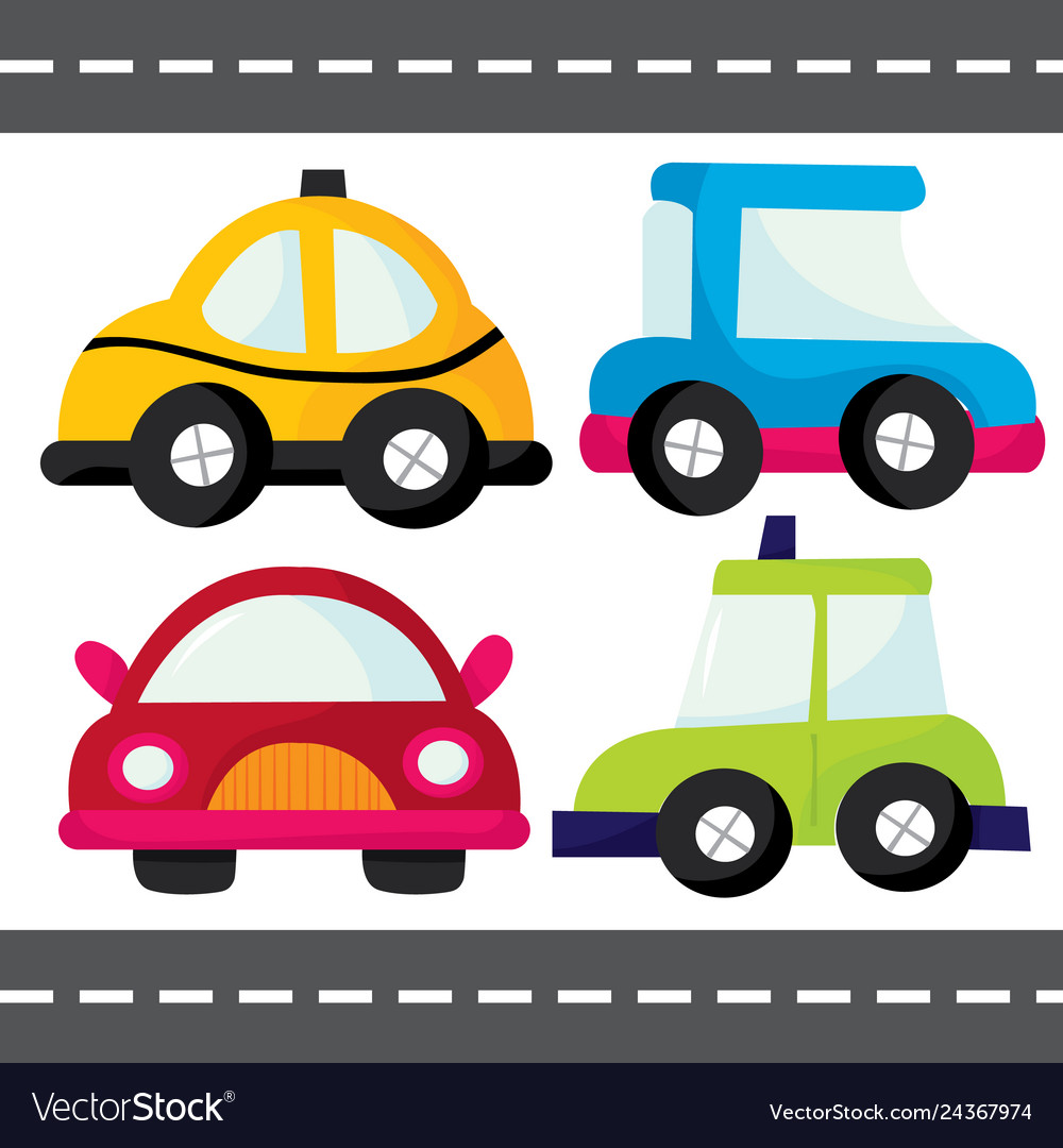 Cartoon cars Royalty Free Vector Image - VectorStock