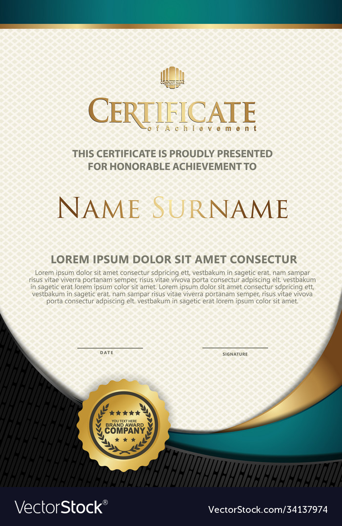 Certificate template with textured background Vector Image