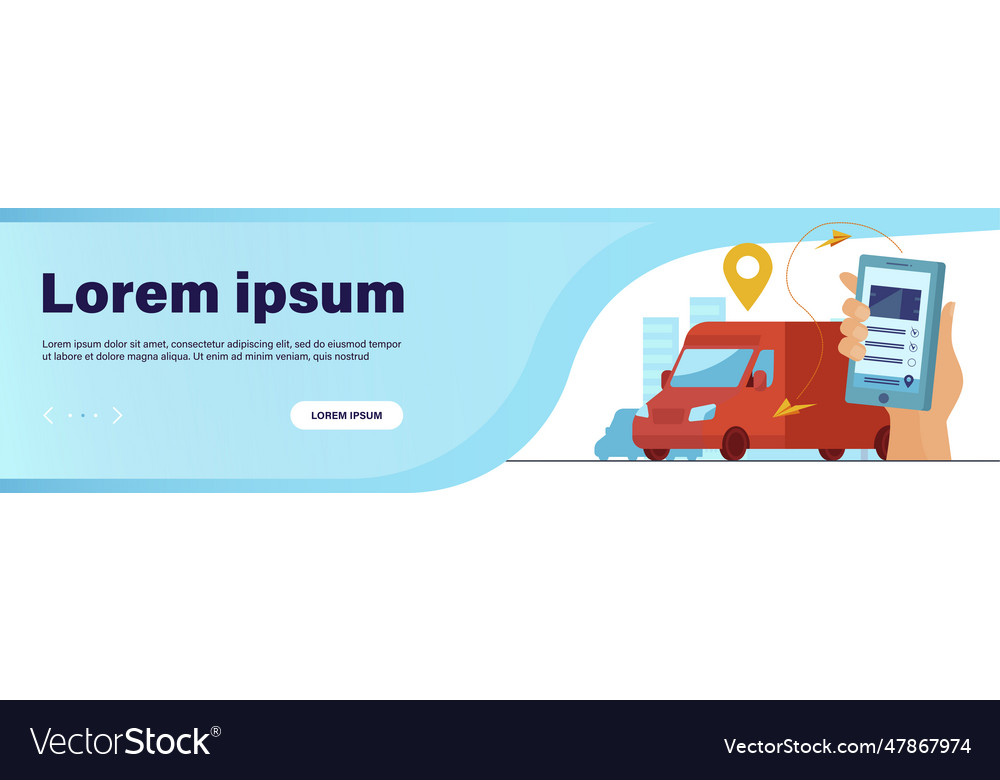 Customer using mobile app for tracking order vector image Customer using mobile app for tracking order